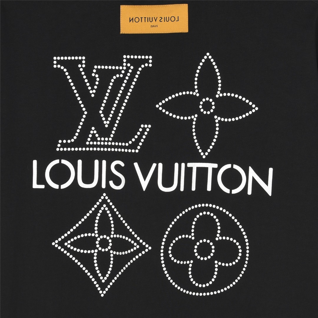 Louis Vuitton/路易威登 25ss logo及四叶草烫银短袖T恤