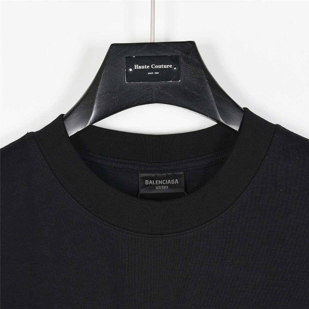 Balenciaga/巴黎世家 模糊可乐喷墨印花短袖T恤