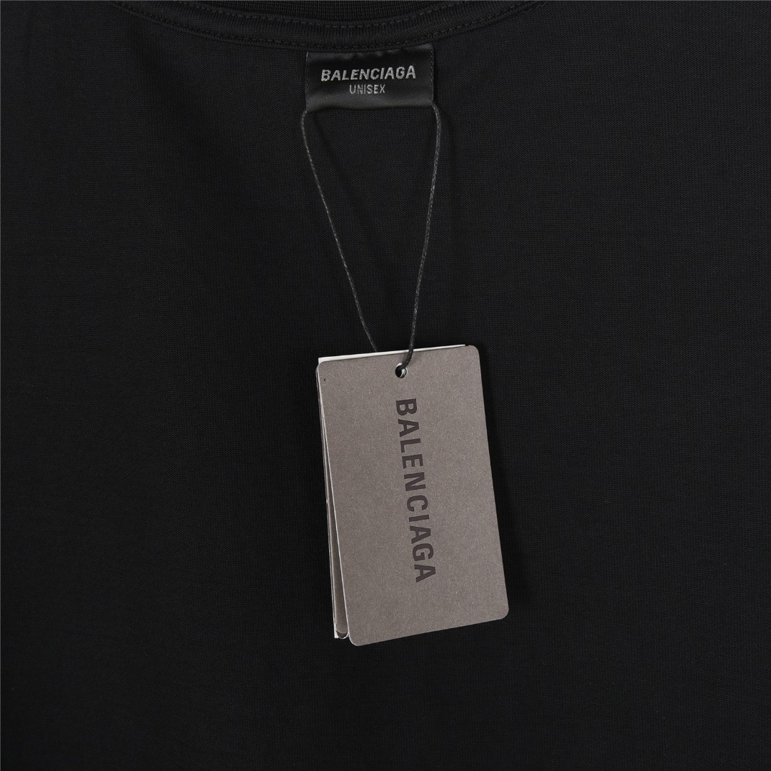 Balenciaga/巴黎世家 模糊可乐喷墨印花短袖T恤