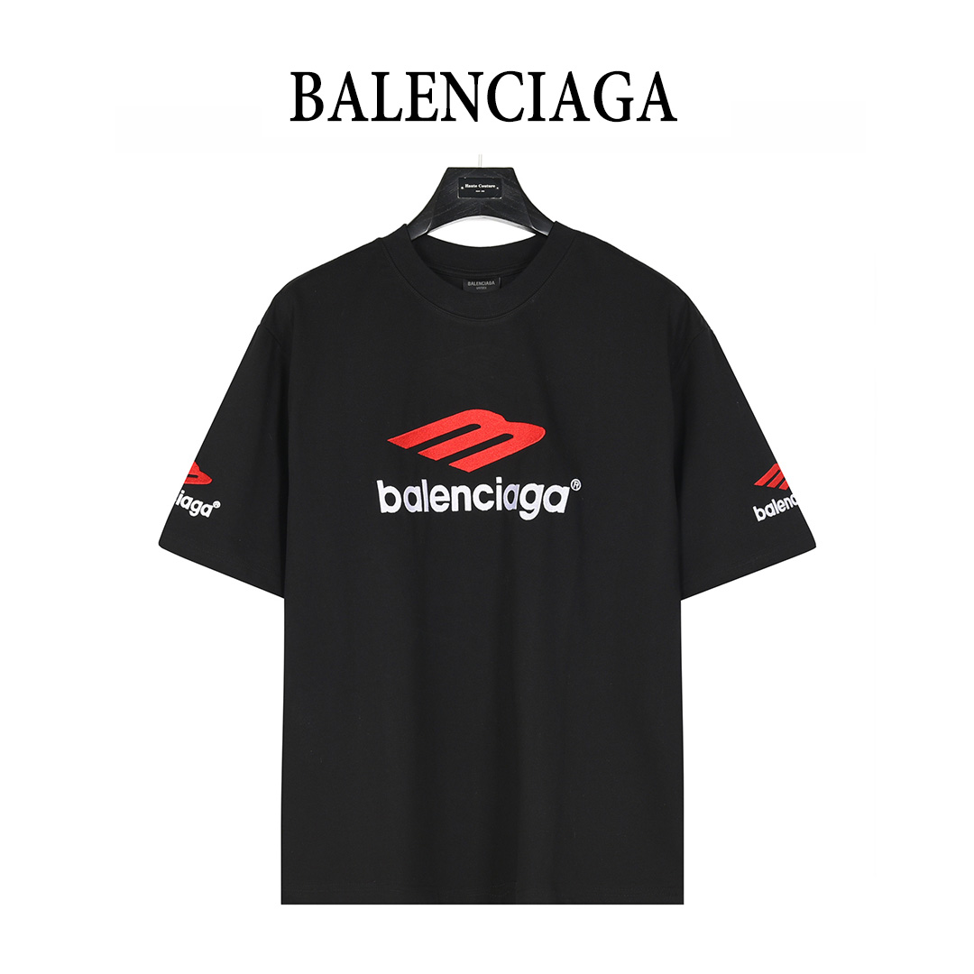 Balenciaga/巴黎世家 3M标logo字母重工刺绣短袖T恤