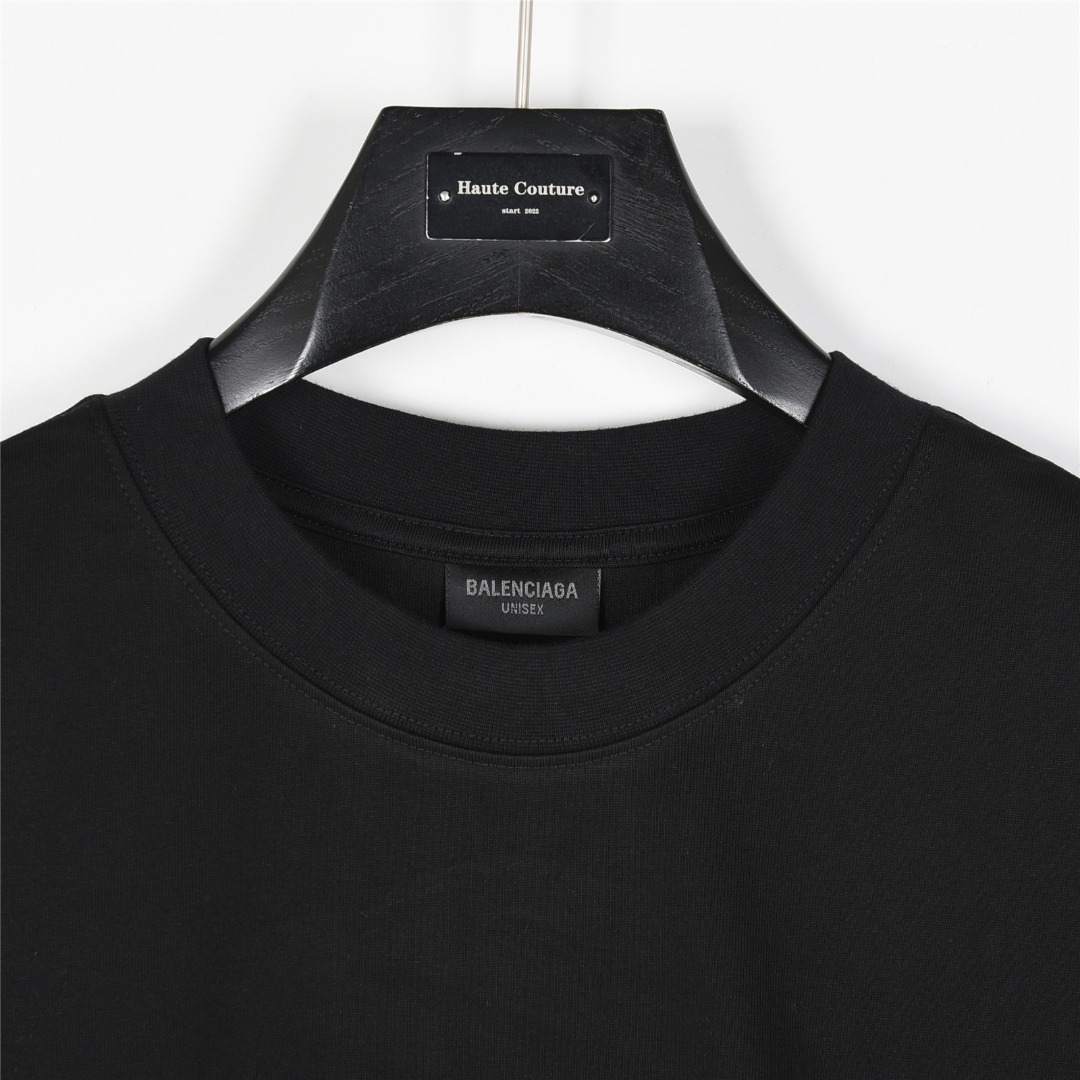 Balenciaga/巴黎世家 3M标logo字母重工刺绣短袖T恤