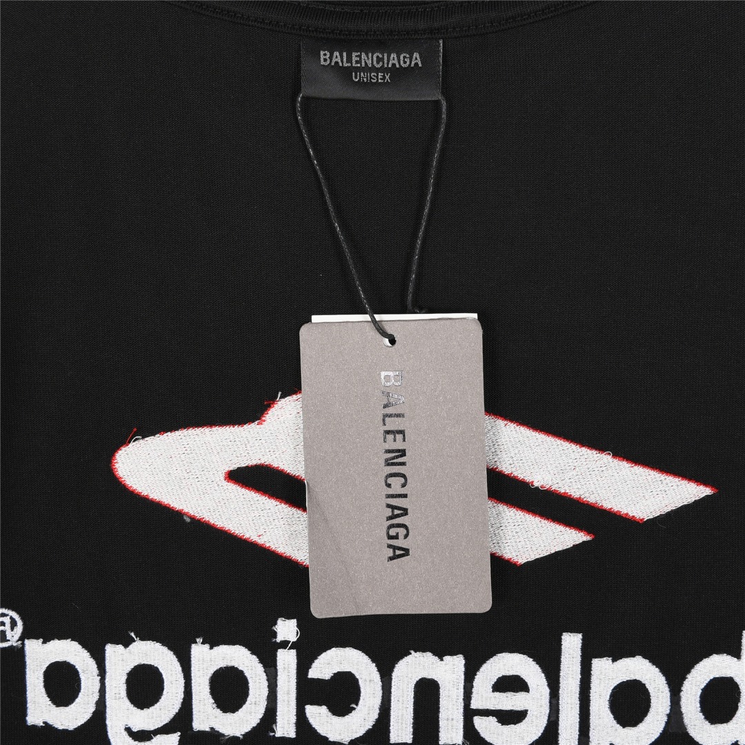 Balenciaga/巴黎世家 3M标logo字母重工刺绣短袖T恤