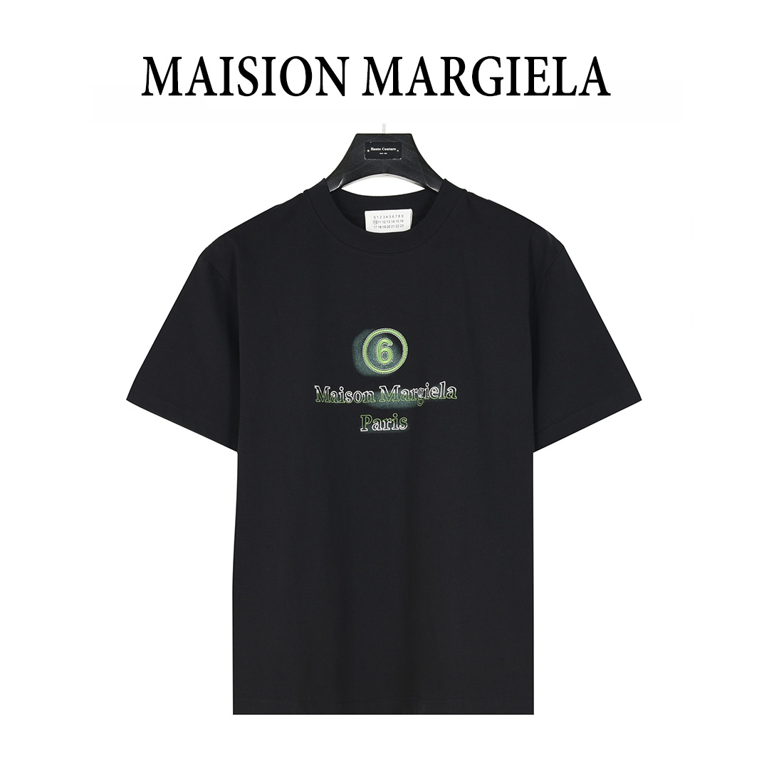 MaisonMargiela/马吉拉 数字logo刺绣及3D泼墨短袖T恤