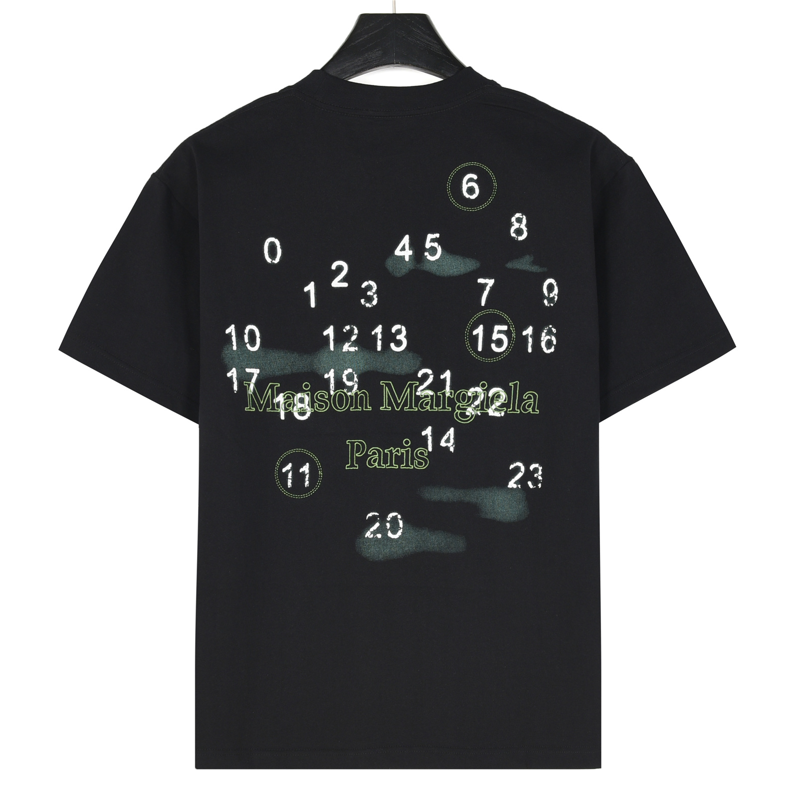 MaisonMargiela/马吉拉 数字logo刺绣及3D泼墨短袖T恤
