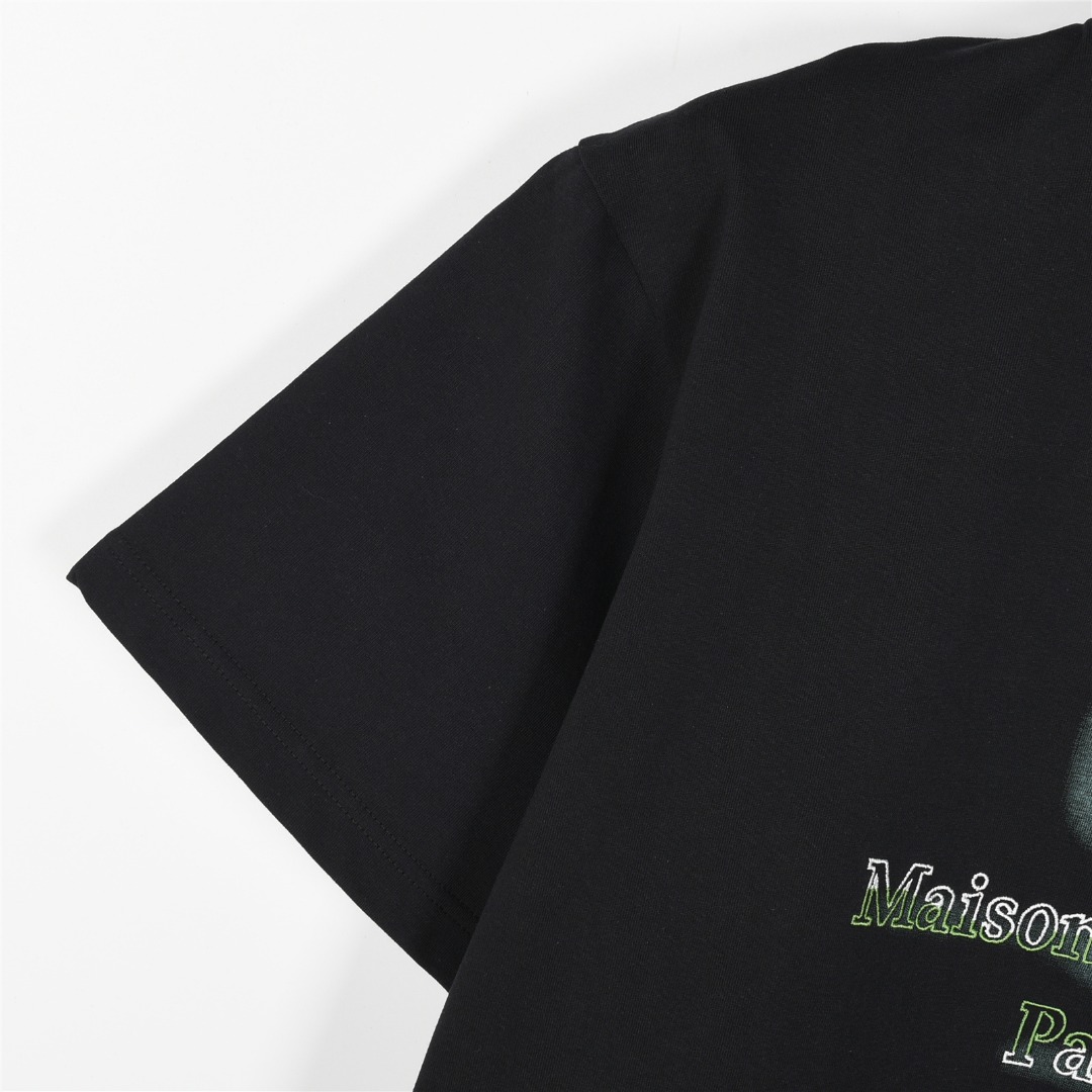 MaisonMargiela/马吉拉 数字logo刺绣及3D泼墨短袖T恤