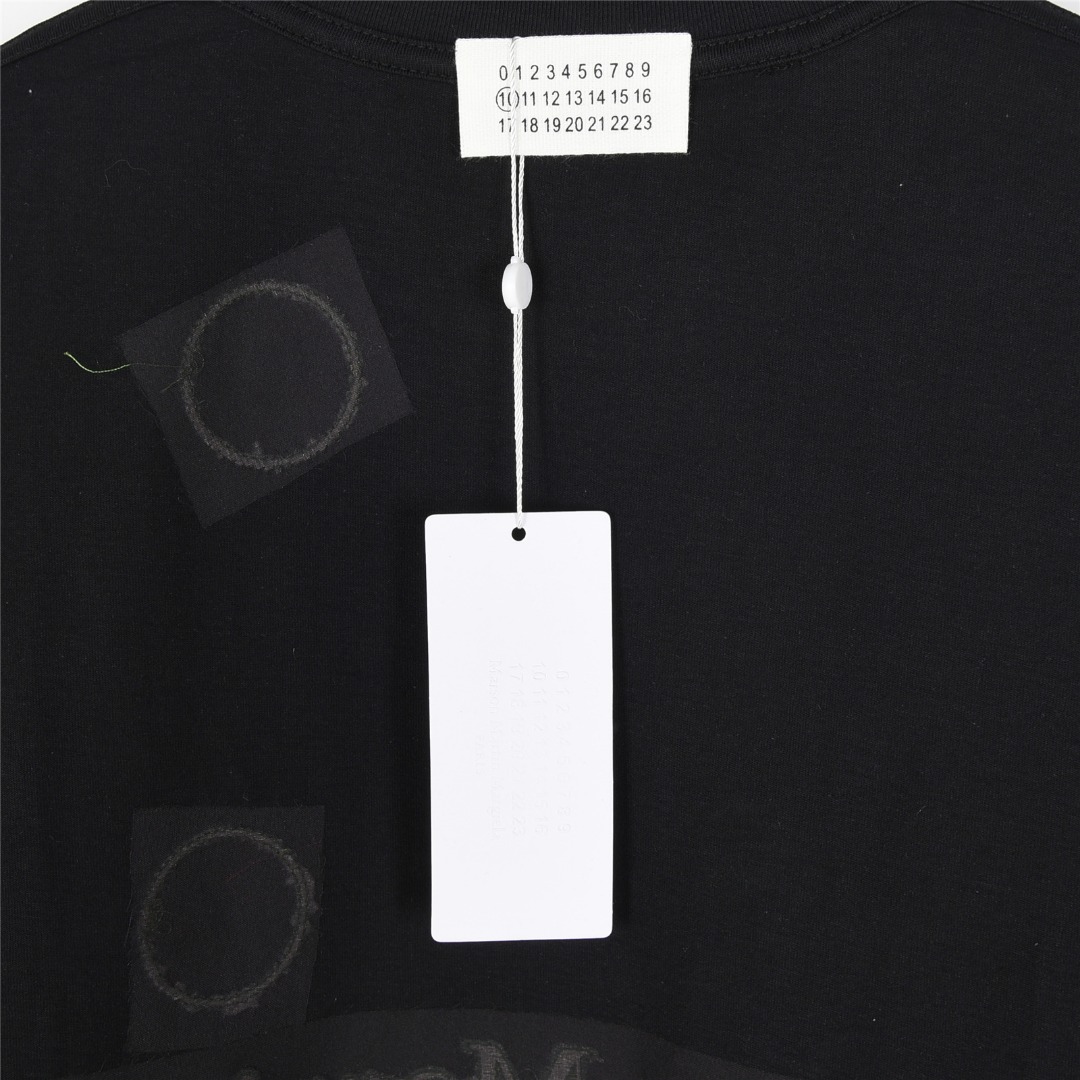 MaisonMargiela/马吉拉 数字logo刺绣及3D泼墨短袖T恤