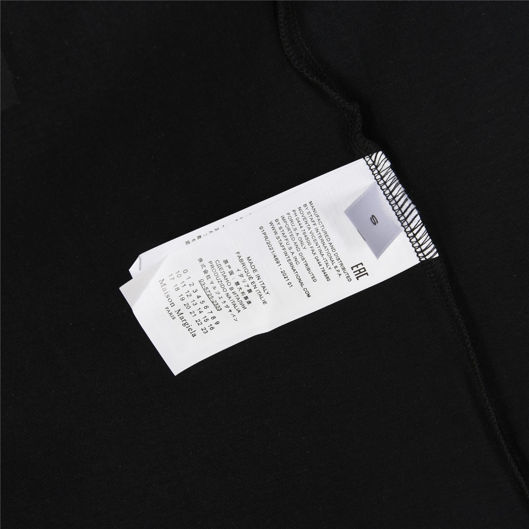 MaisonMargiela/马吉拉 数字logo刺绣及3D泼墨短袖T恤