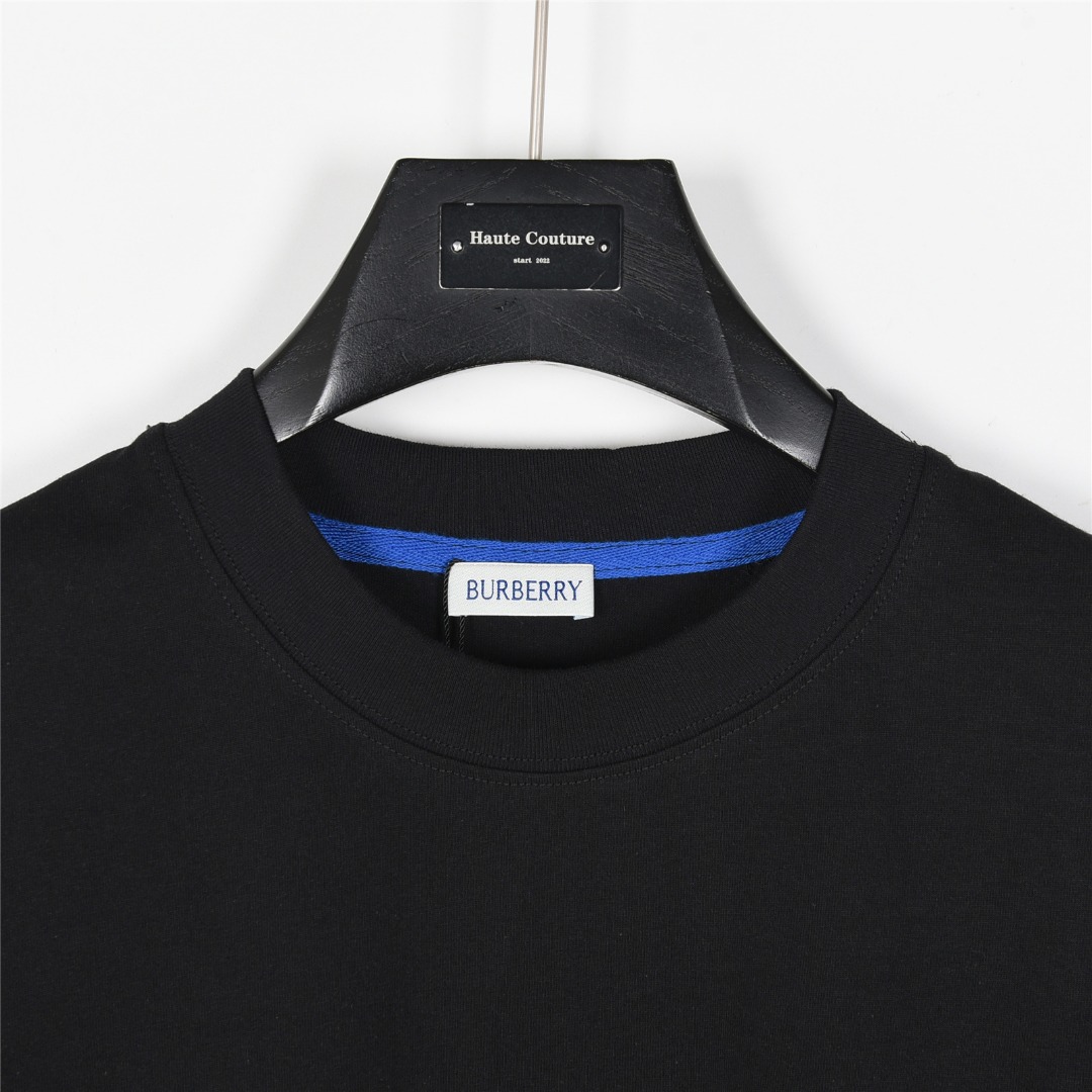 Burberry/巴宝莉 蓝色战马刺绣小标短袖T恤