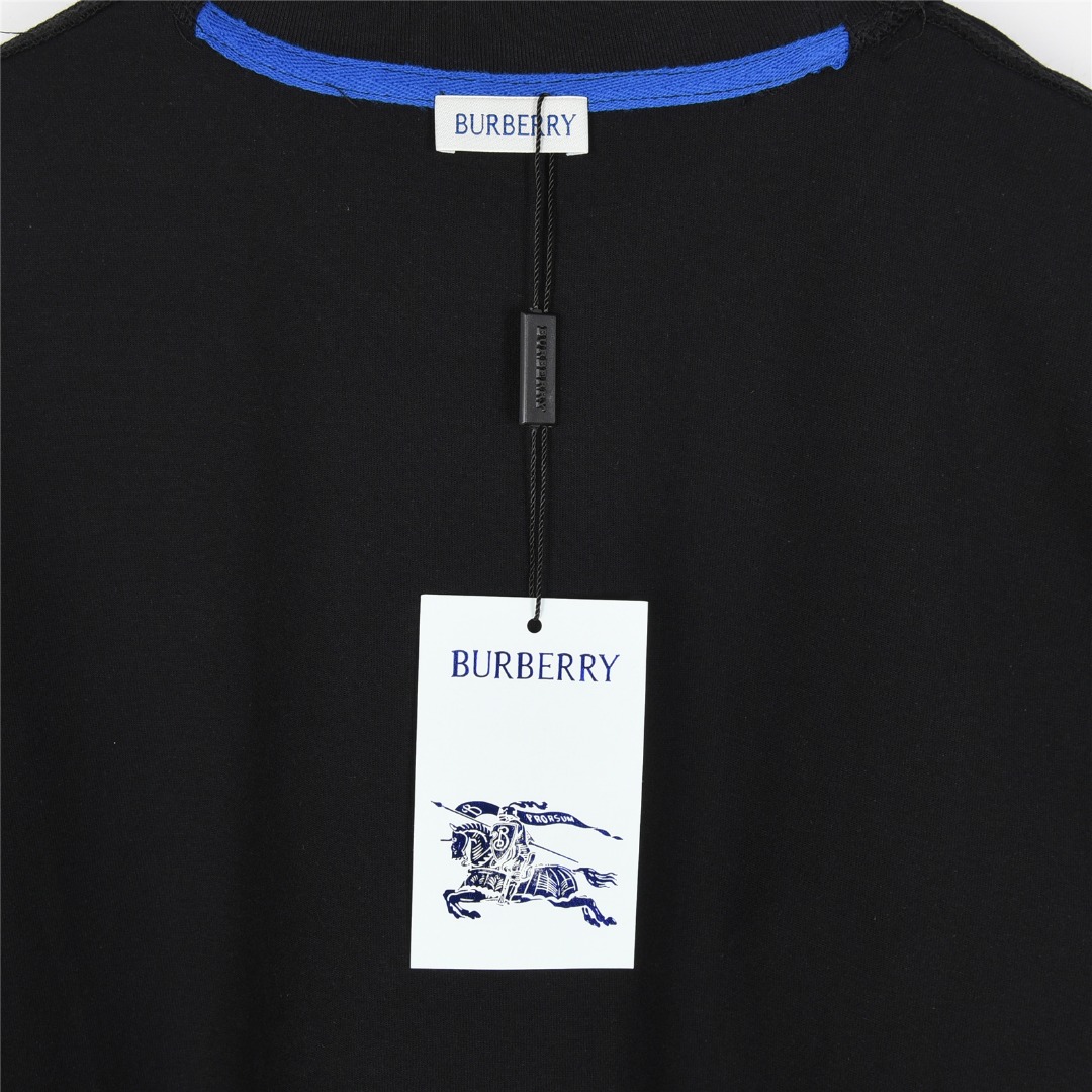 Burberry/巴宝莉 蓝色战马刺绣小标短袖T恤
