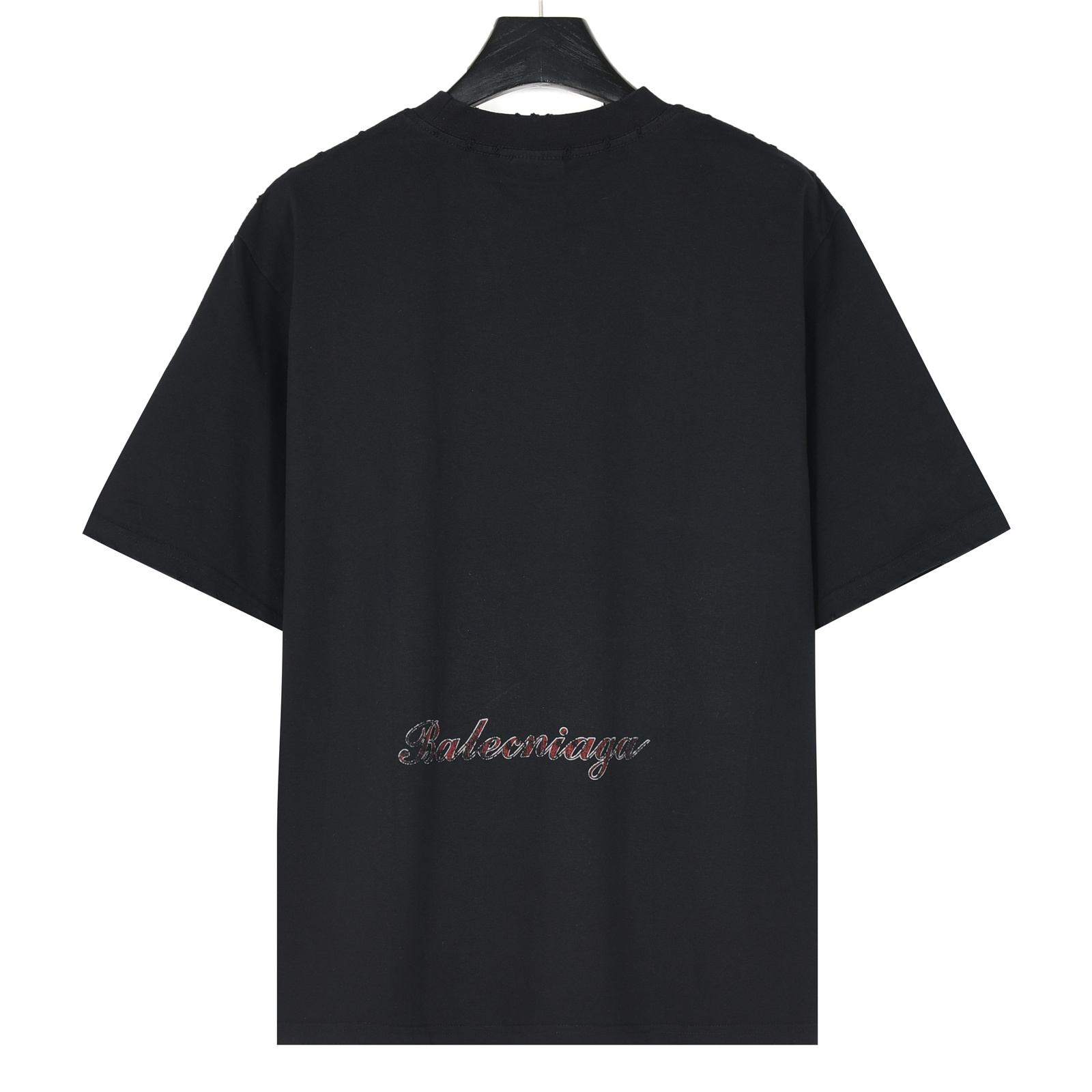 Balenciaga/巴黎世家 东京铁塔数码直喷破洞短袖T恤