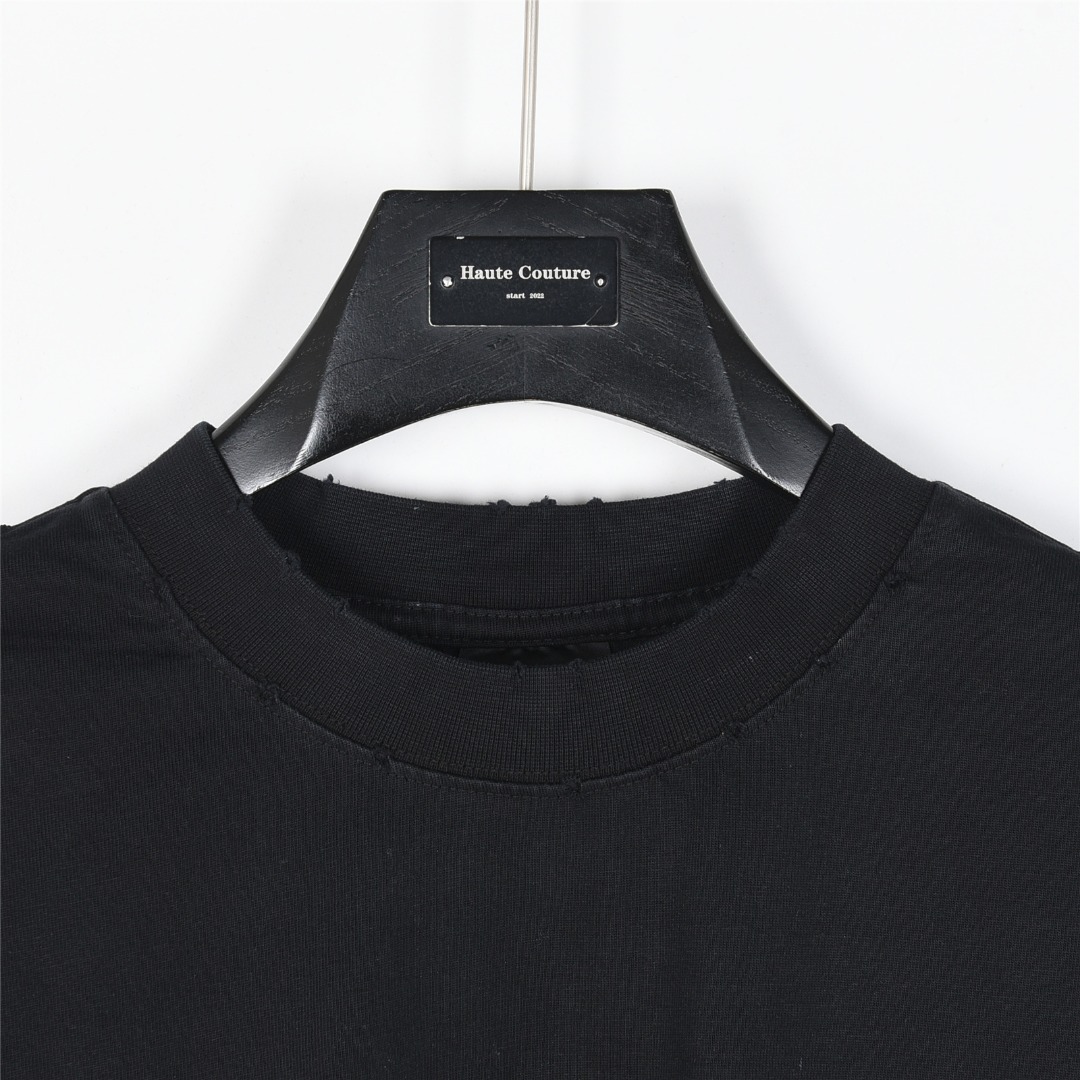 Balenciaga/巴黎世家 东京铁塔数码直喷破洞短袖T恤