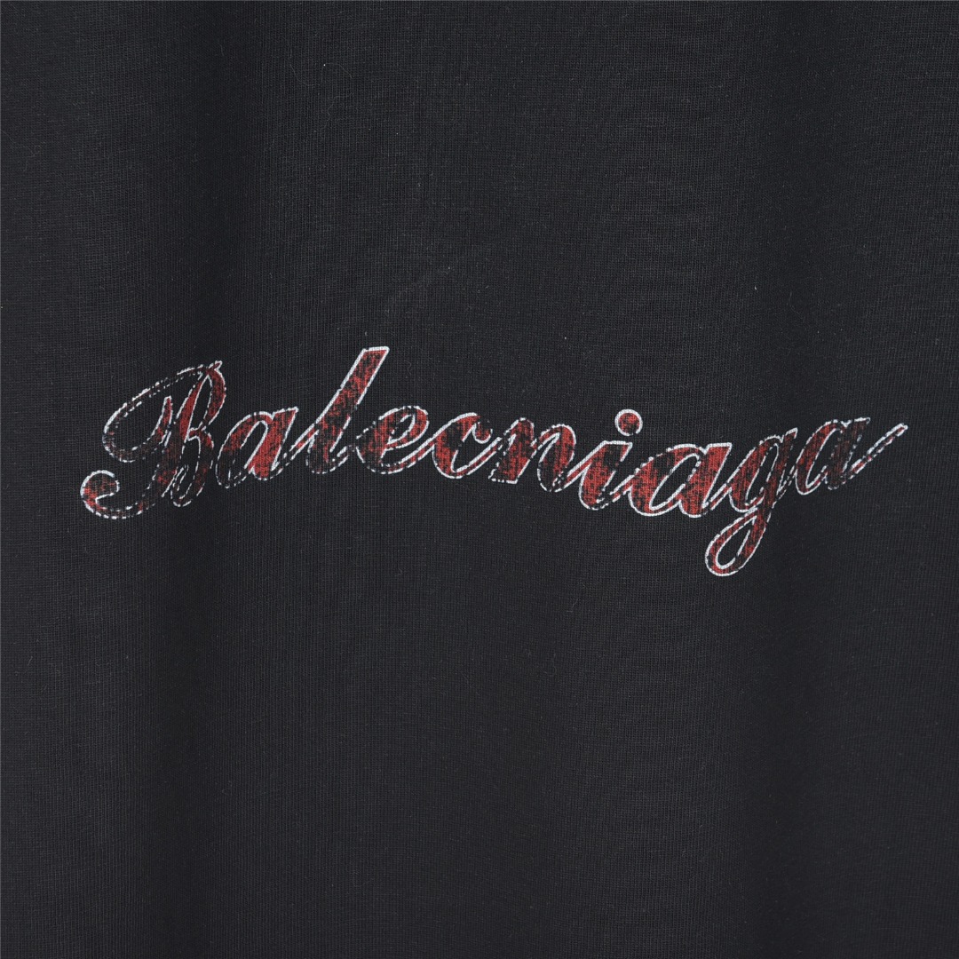 Balenciaga/巴黎世家 东京铁塔数码直喷破洞短袖T恤