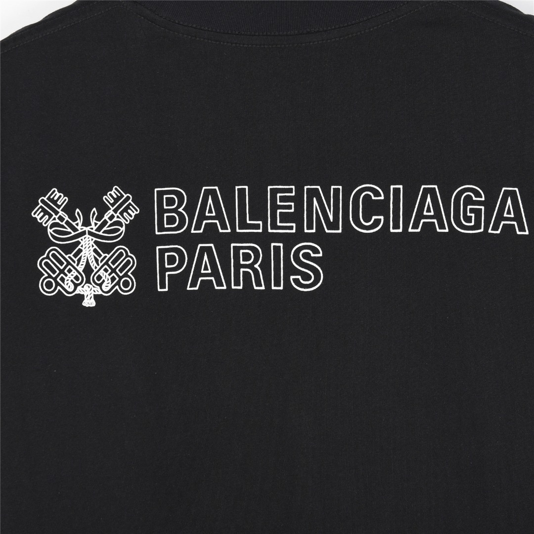 Balenciaga/巴黎世家 25ss 钥匙徽章logo印花短袖T恤