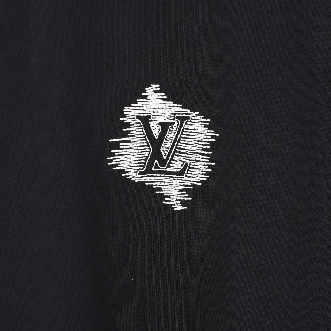 Louis Vuitton/路易威登 25ss 简约logo刺绣短袖T恤 黑色 白色