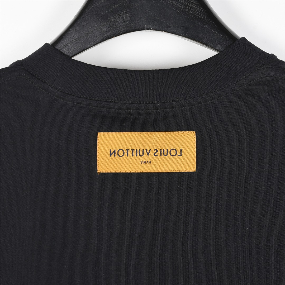 Louis Vuitton/路易威登 25ss 简约logo刺绣短袖T恤 黑色 白色