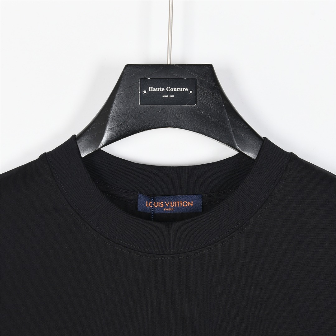 Louis Vuitton/路易威登 25ss 向日葵彩绘涂鸦大logo短袖T恤 黑色 白色