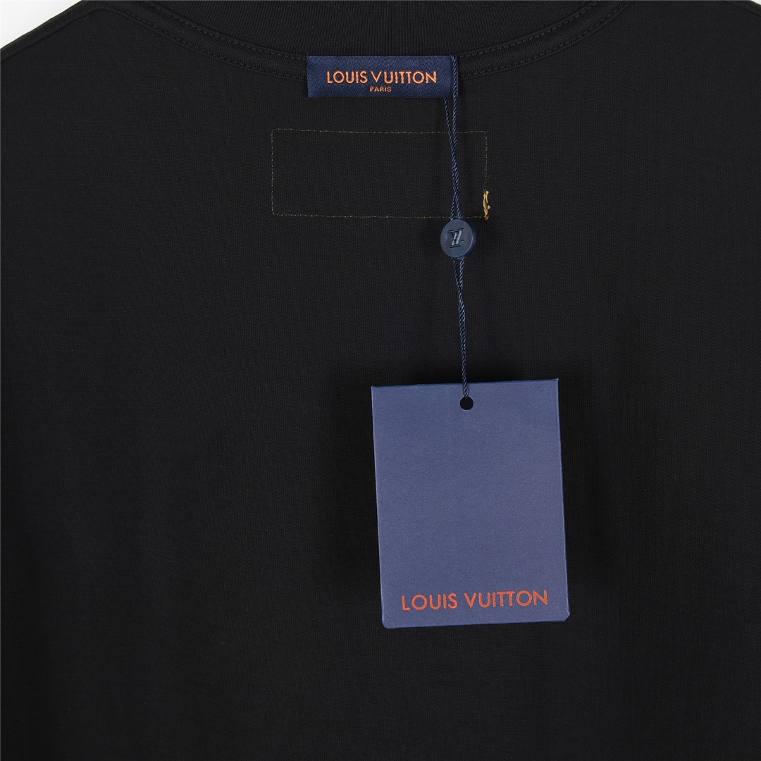 Louis Vuitton/路易威登 25ss 向日葵彩绘涂鸦大logo短袖T恤 黑色 白色