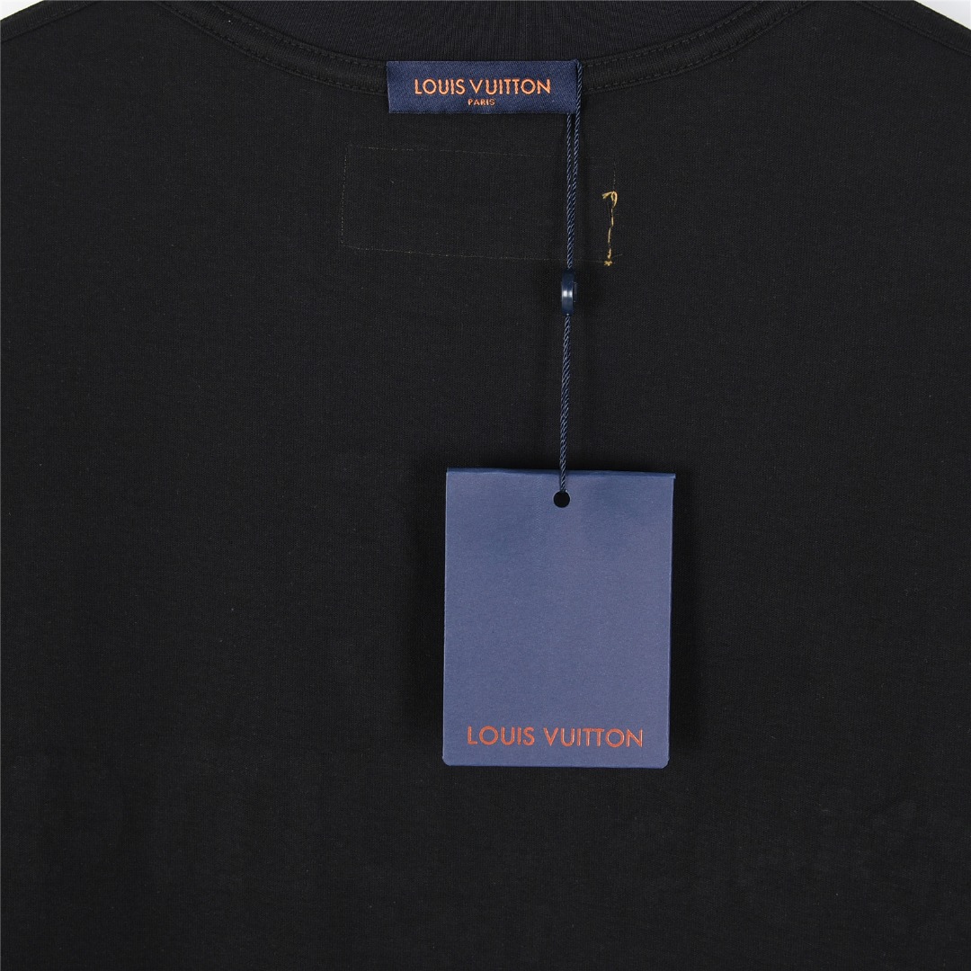 LouisVuitton/路易威登 25ss 珍珠logo字母烫钻短袖T恤