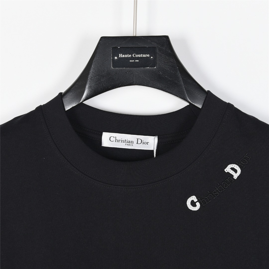 Dior/迪奥 25ss 领口CD串珠logo蜜蜂刺绣短袖T恤