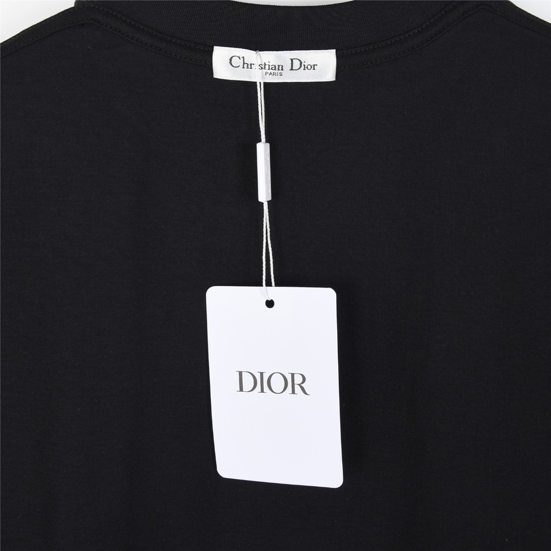 Dior/迪奥 25ss 领口CD串珠logo蜜蜂刺绣短袖T恤