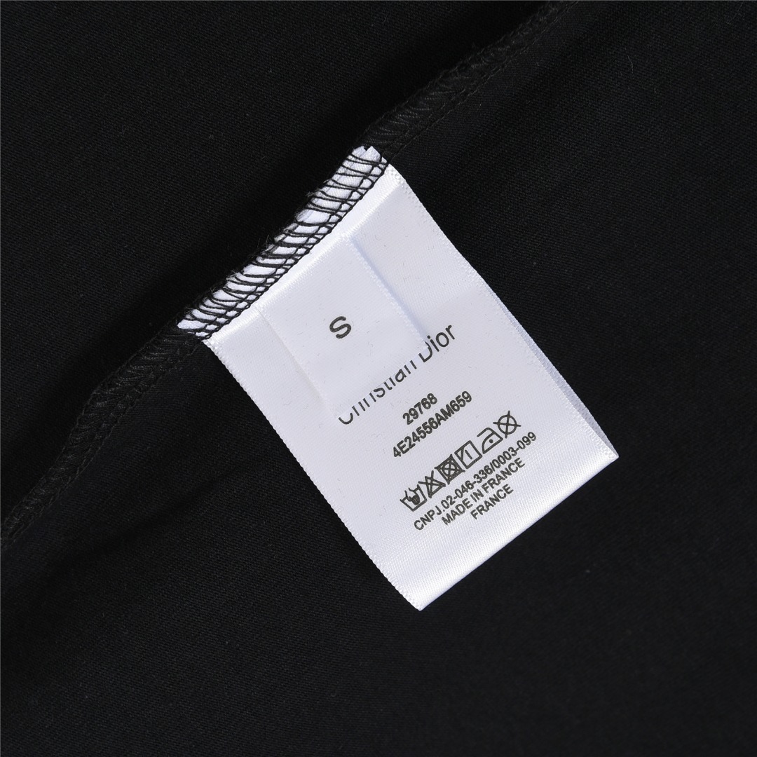Dior/迪奥 25ss 领口CD串珠logo蜜蜂刺绣短袖T恤