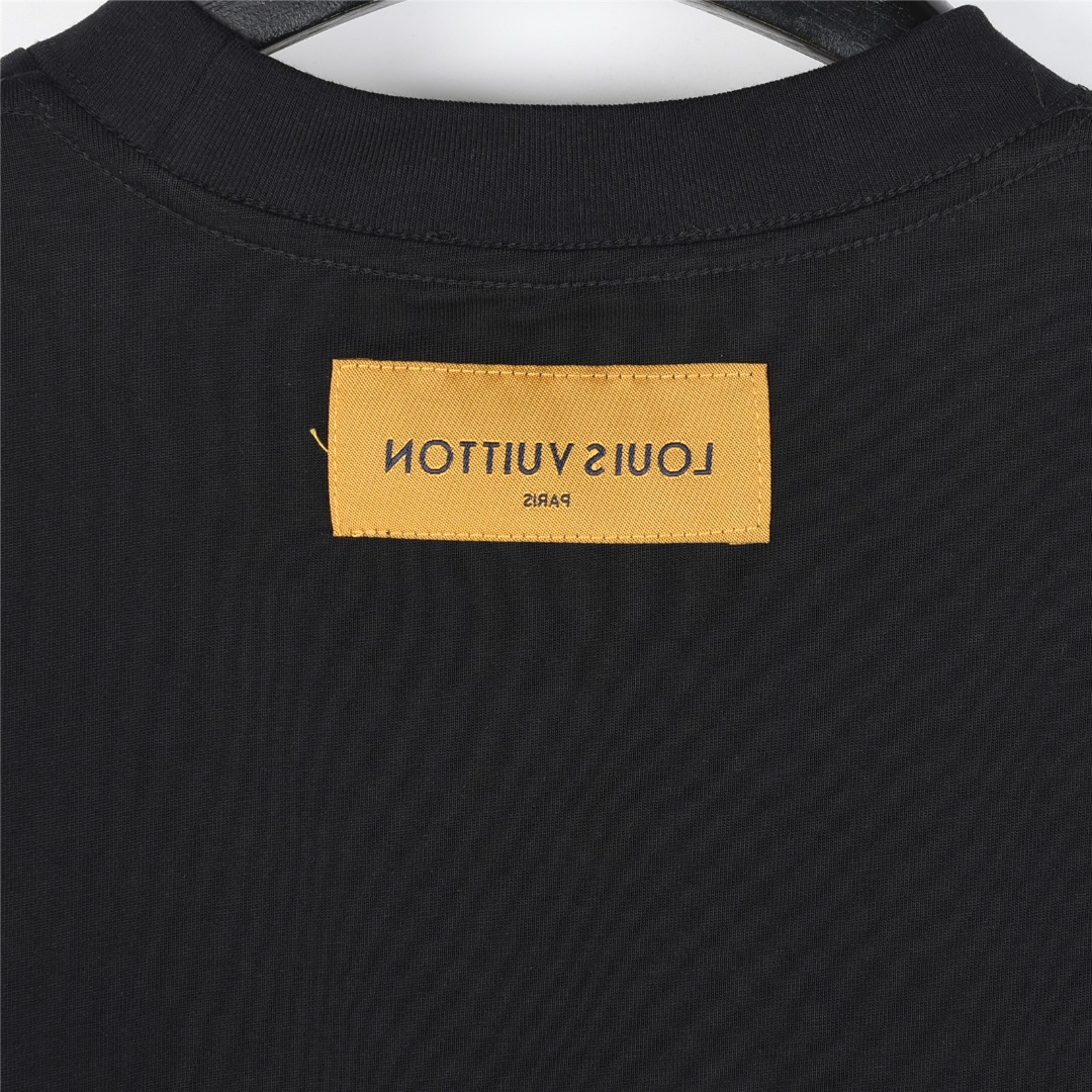 Louis Vuitton/路易威登 25ss 暗纹老花logo拼接刺绣短袖T恤