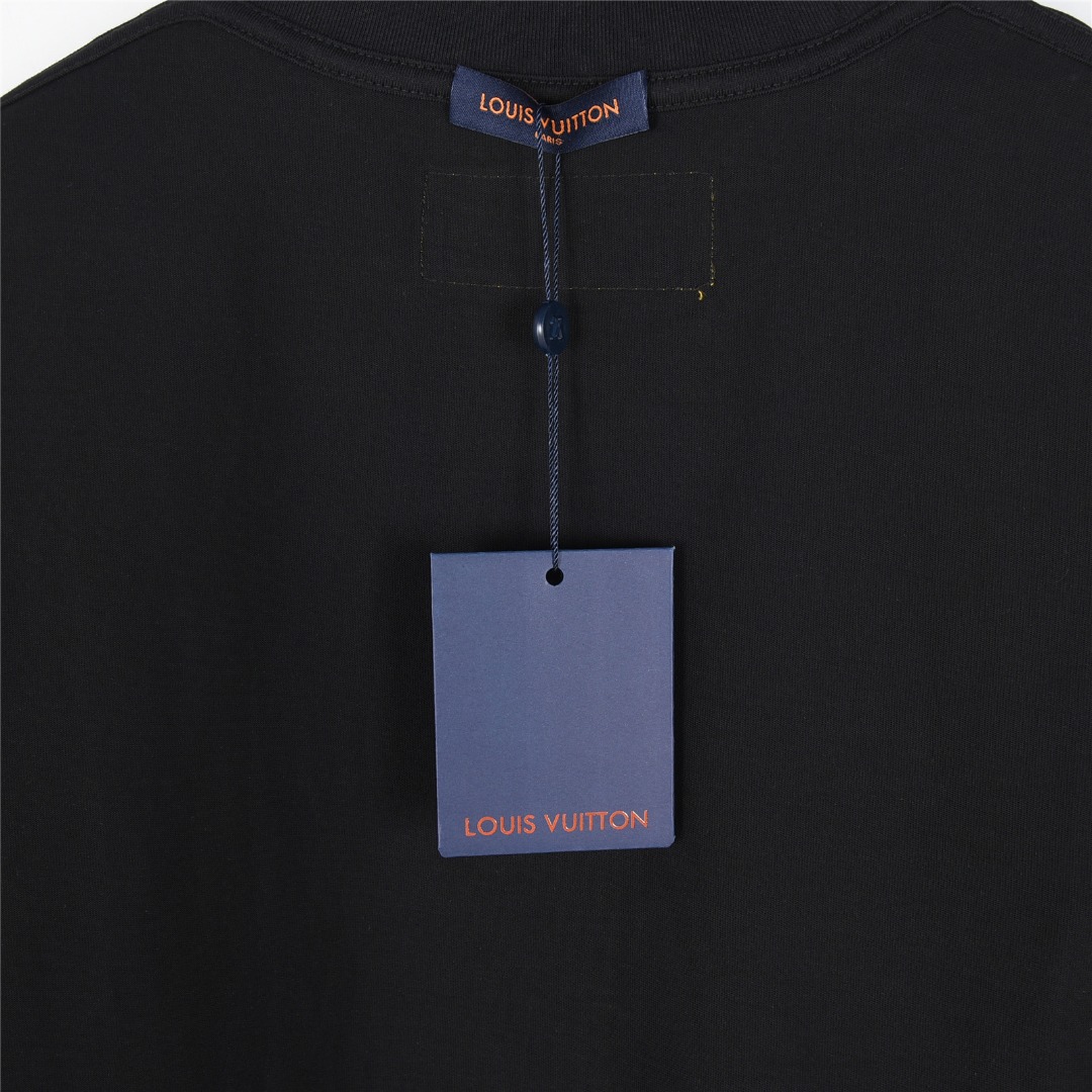Louis Vuitton/路易威登 25ss 暗纹老花logo拼接刺绣短袖T恤