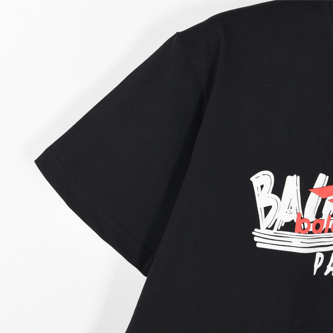 Balenciaga/巴黎世家 25ss 涂鸦多logo字母发泡印花短袖T恤