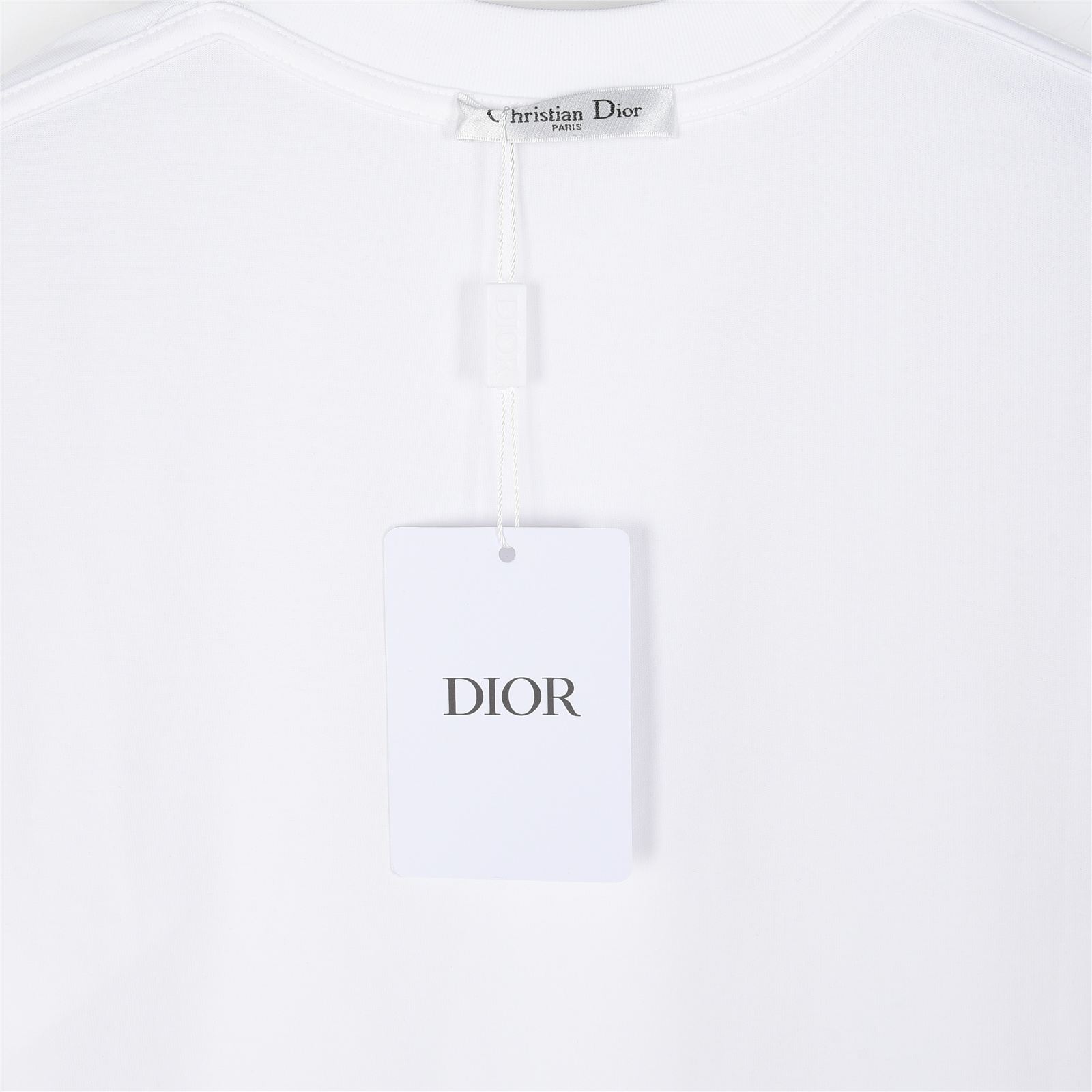 Dior/迪奥 25ss 领口CD串珠logo蜜蜂刺绣短袖T恤黑色 白色