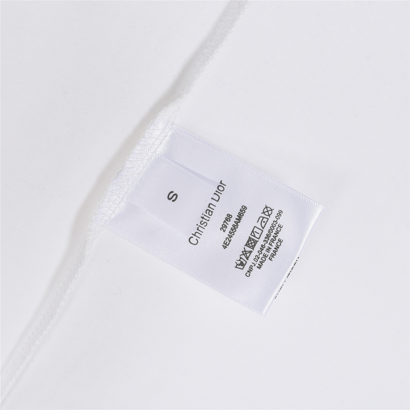 Dior/迪奥 25ss 领口CD串珠logo蜜蜂刺绣短袖T恤黑色 白色