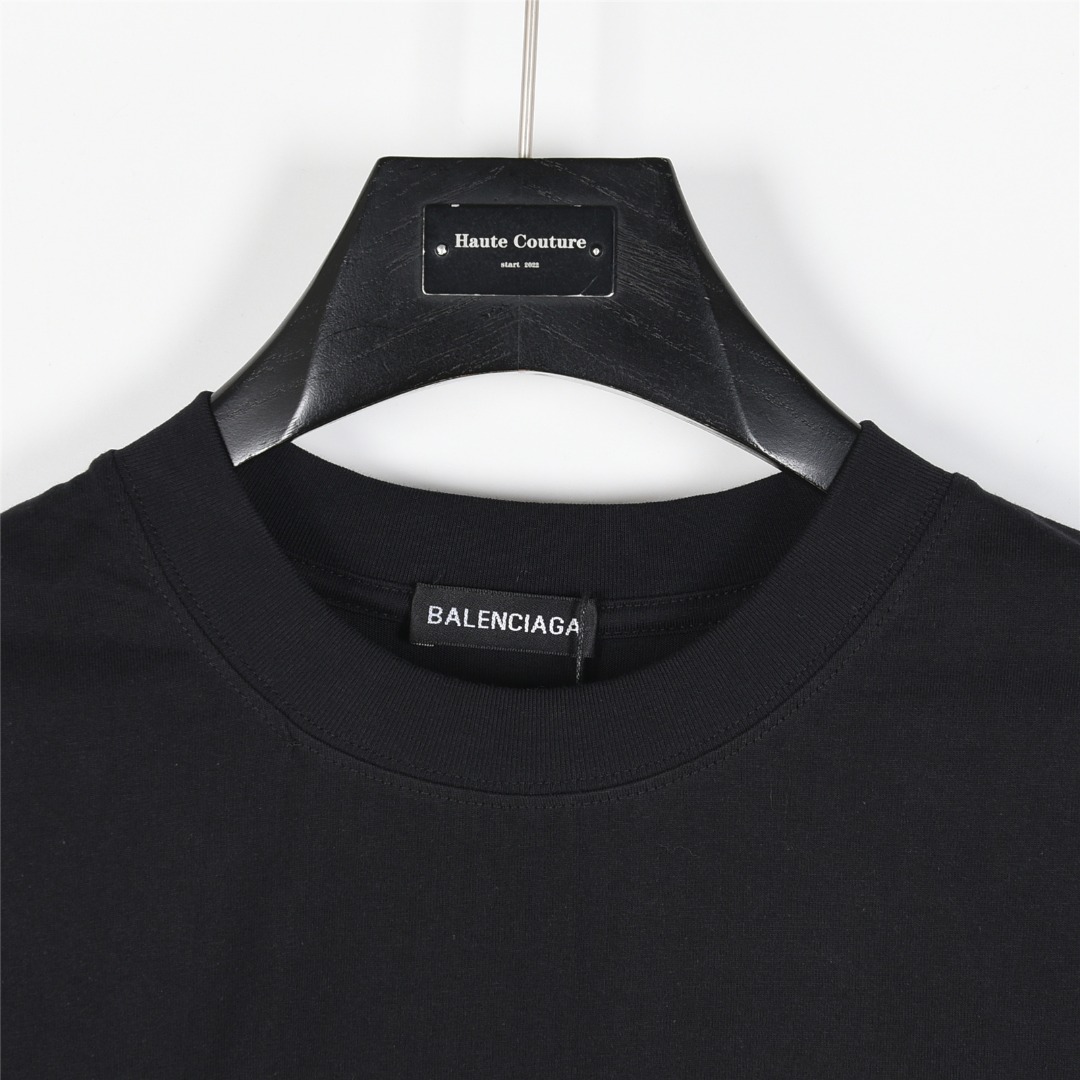 balenciaga & paris 25ss 联名多元素标识印花短袖T恤