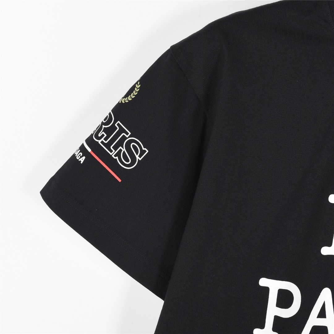 balenciaga & paris 25ss 联名多元素标识印花短袖T恤