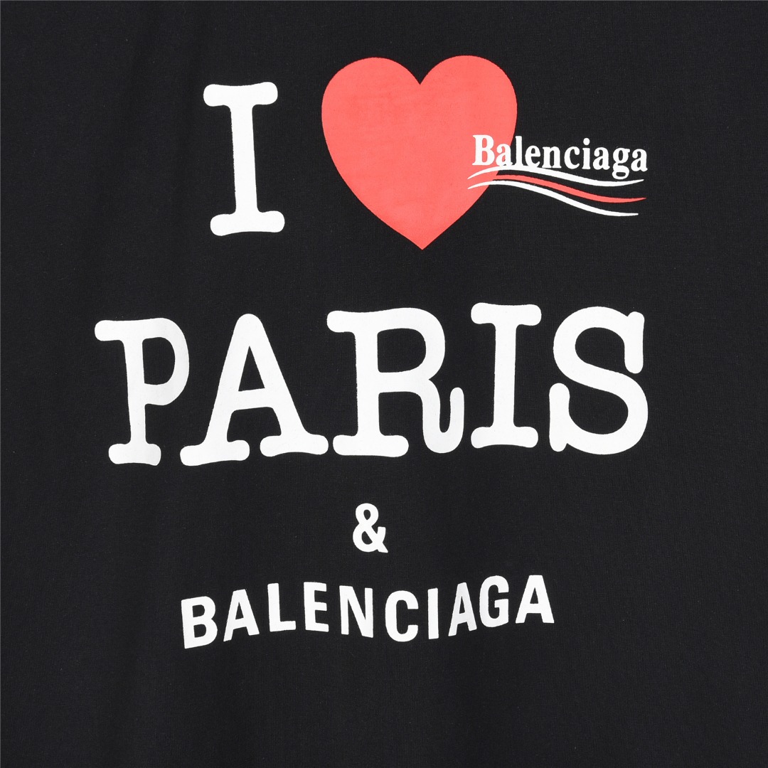 balenciaga & paris 25ss 联名多元素标识印花短袖T恤