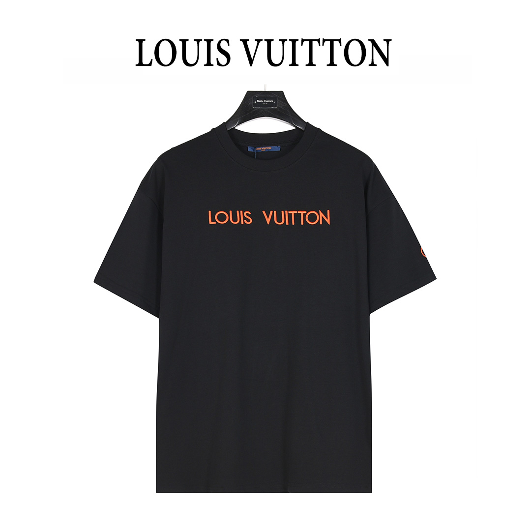 Louis Vuitton/路易威登 25ss 红色字母刺绣logo短袖T恤