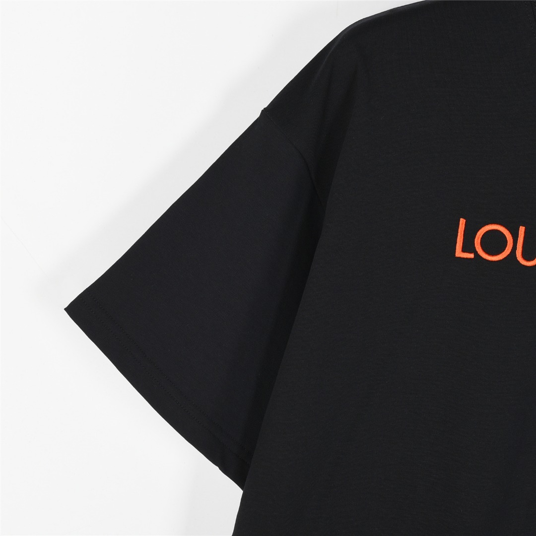 Louis Vuitton/路易威登 25ss 红色字母刺绣logo短袖T恤