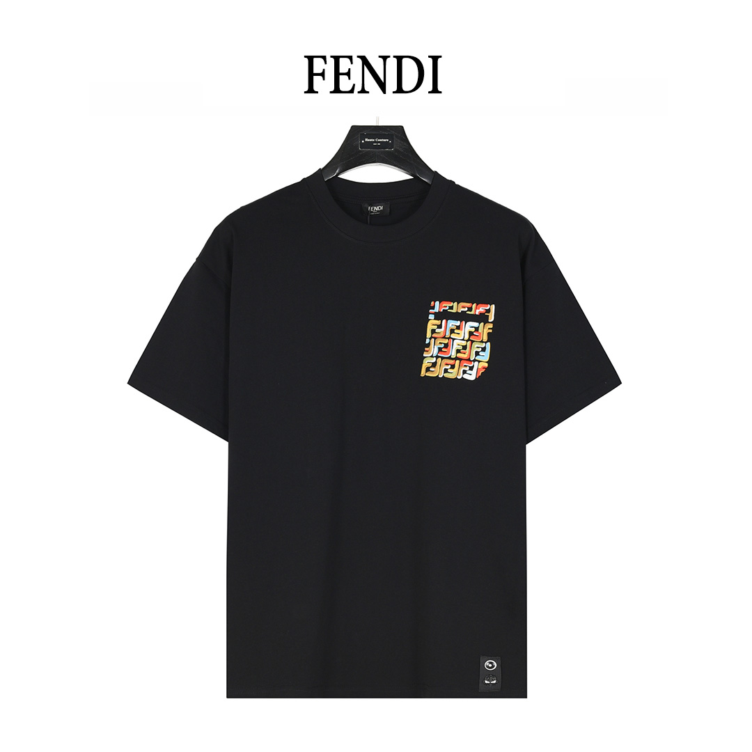 Fendi/芬迪 25ss 双F彩绣短袖T恤