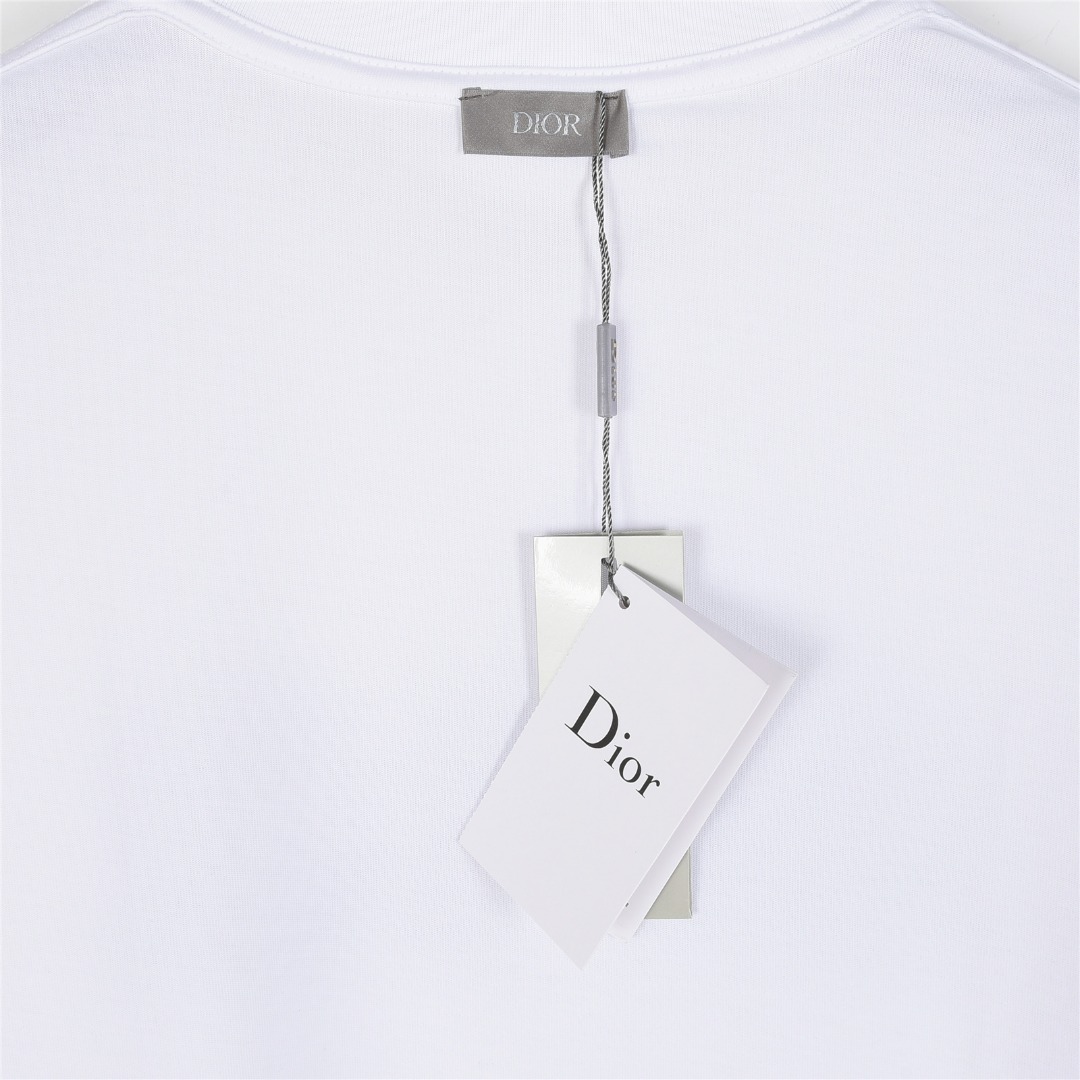 Dior/迪奥 25ss 蓝色植绒字母刺绣短袖T恤-Chinese UA Cheap High Quatity Brand Clothes Bags handbags Sneakers wholesale wholesaler seller from China Factory suppliers Fashion Clothing Shoes best Quality Beautiful Price Dior/迪奥 25ss 蓝色植绒字母刺绣短袖T恤