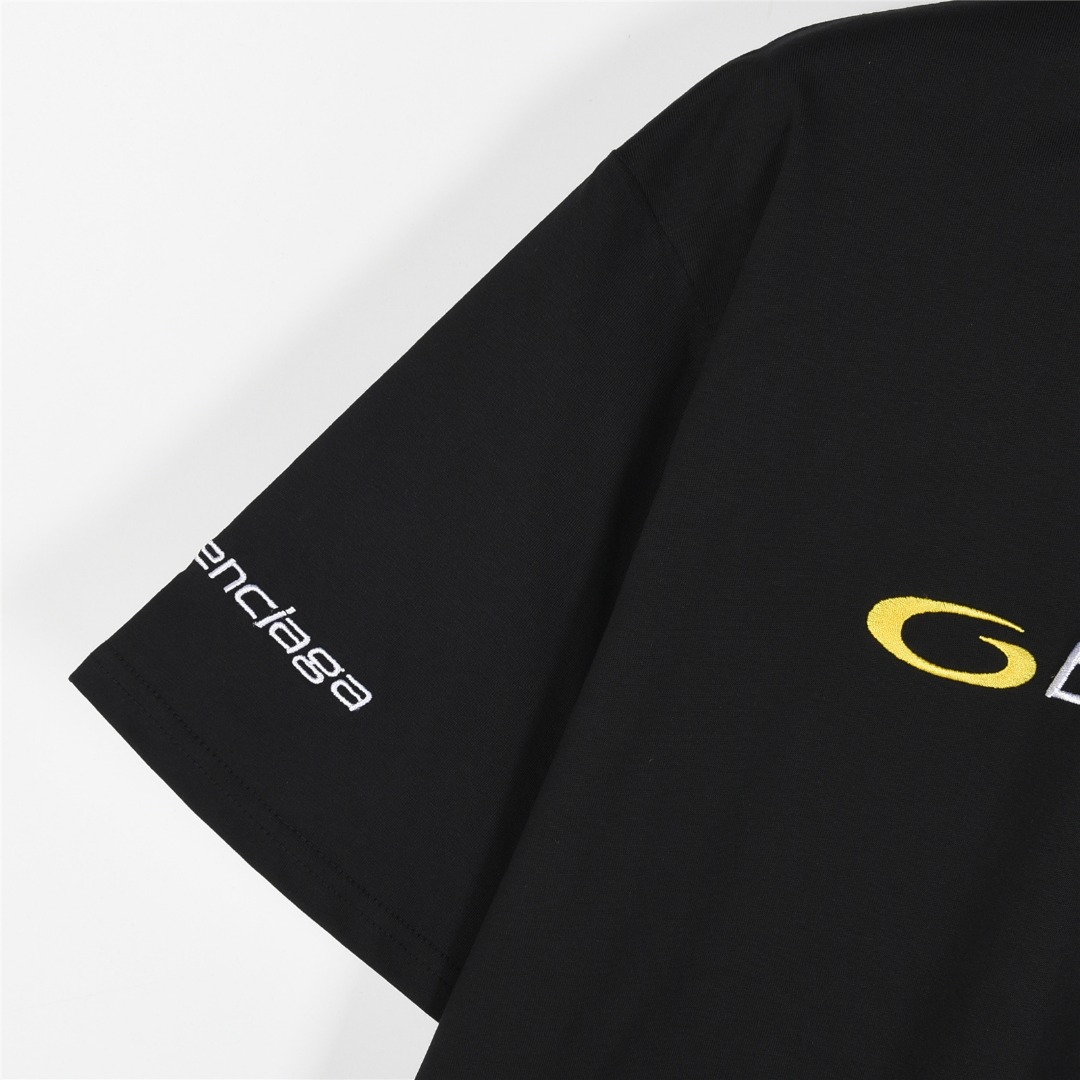 Balenciga/巴黎世家 25ss TRACKSUIT LOGO廓形刺绣短袖T恤
