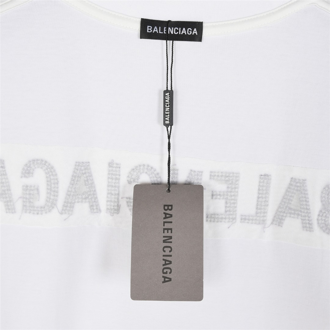 Balenciaga /巴黎世家 25ss 前后立体刺绣logo短袖T恤黑色 白色