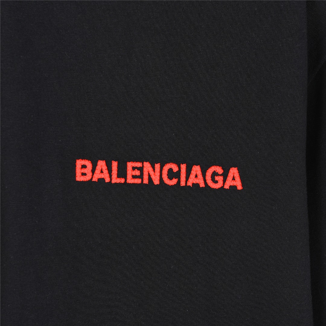 Balenciaga /巴黎世家 25ss 前后立体刺绣logo短袖T恤