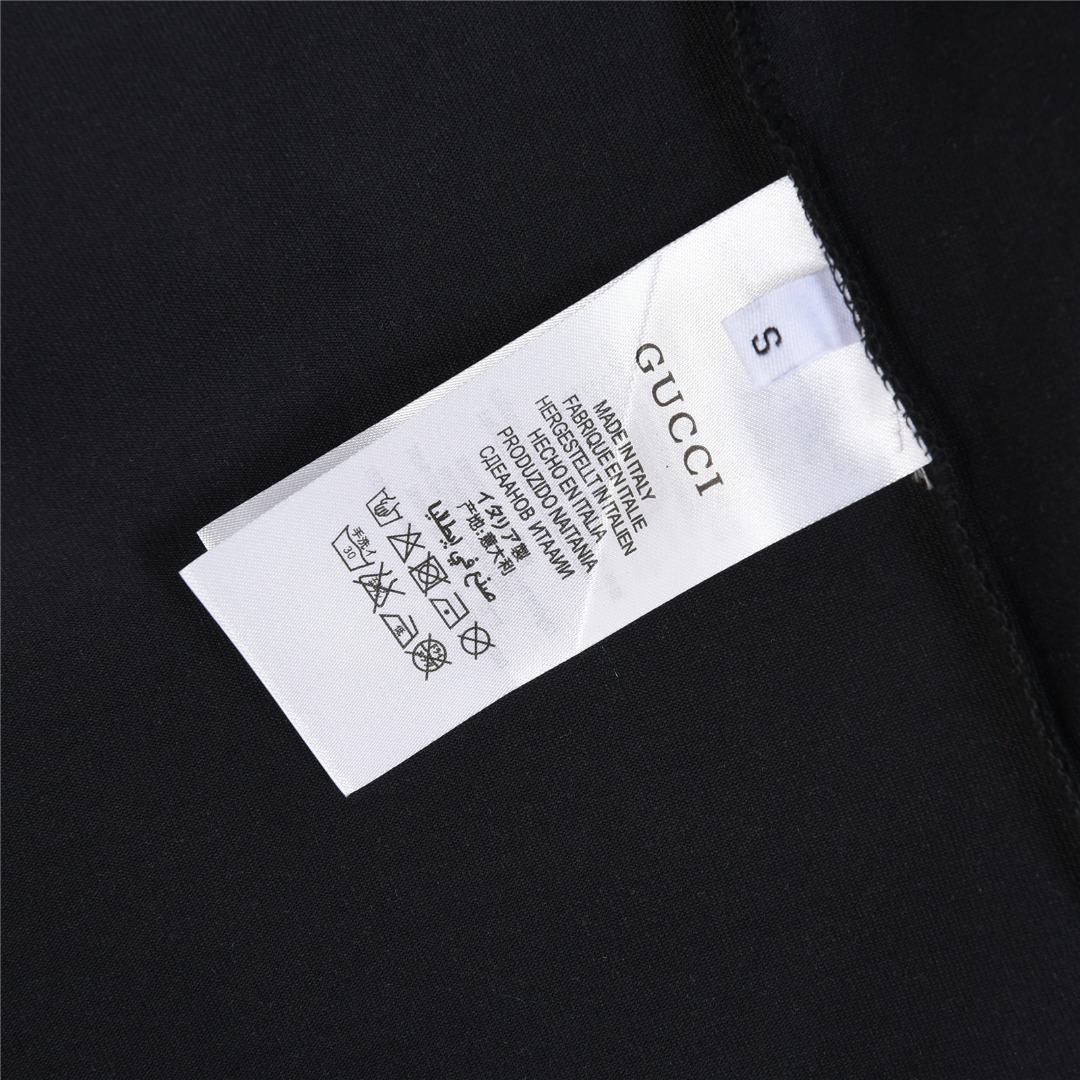 Gucci/古驰 25ss 肩膀红绿logo撞色流苏刺绣短袖T恤