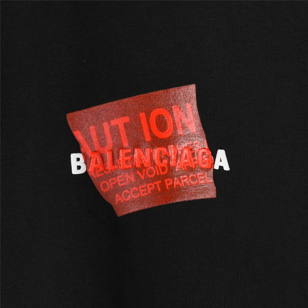 Balenciga/巴黎世家 胶带掩盖字母凹凸短袖T恤