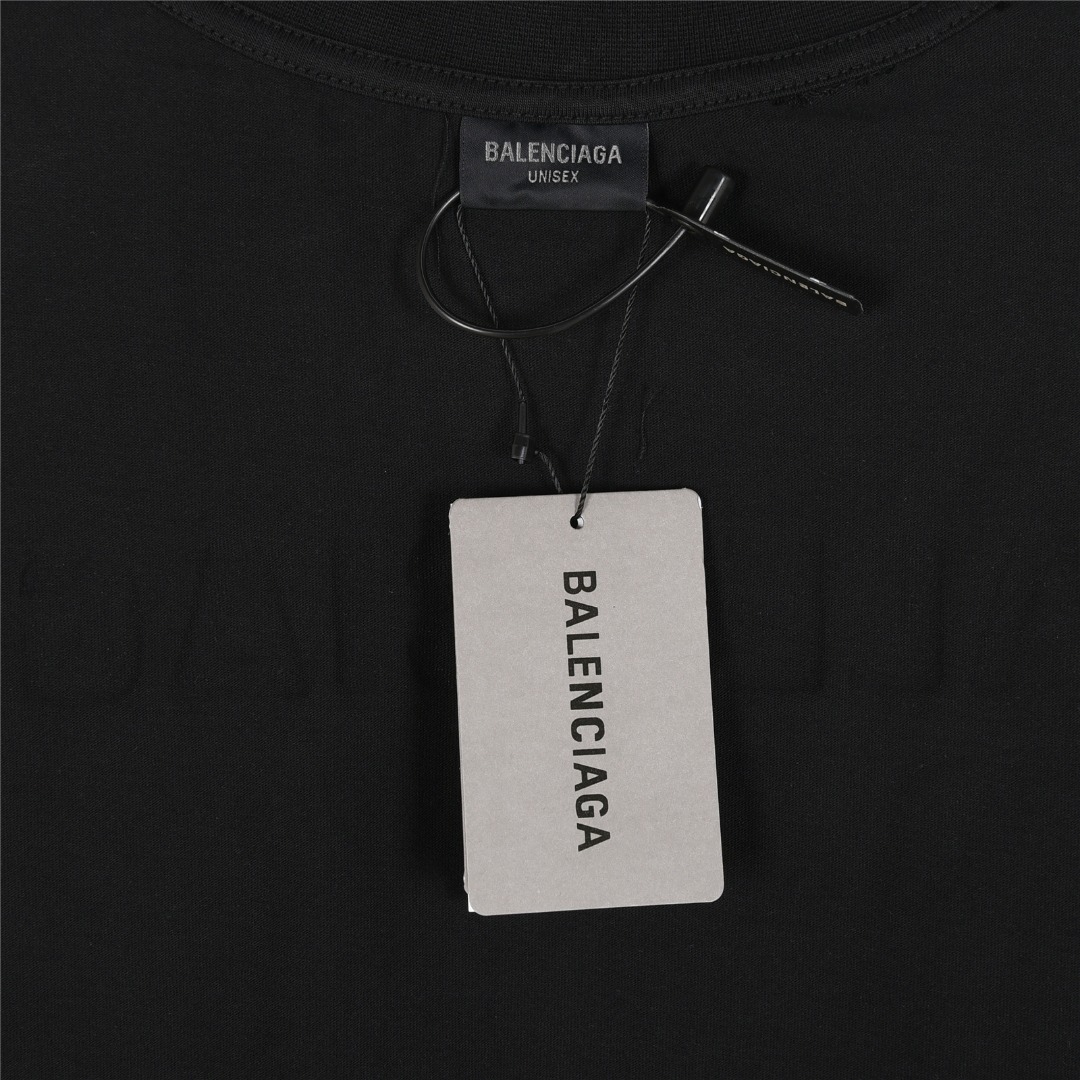 Balenciga/巴黎世家 胶带掩盖字母凹凸短袖T恤