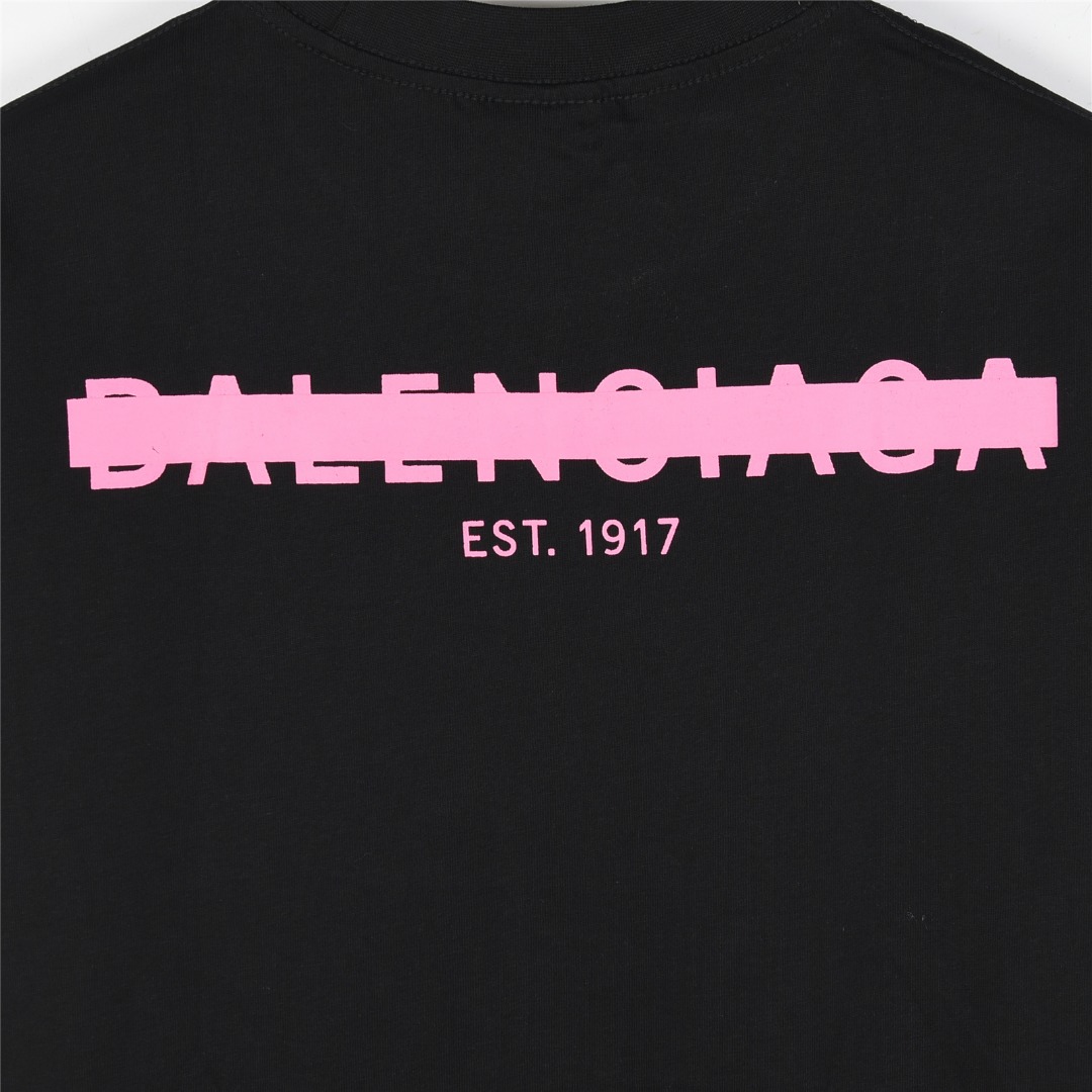Balenciga/巴黎世家 字母封条掩盖印花短袖T恤