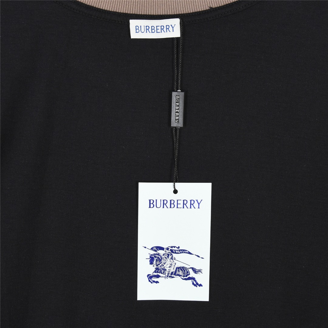 Burberry/巴宝莉 25ss 拼接领战马小标刺绣短袖T恤