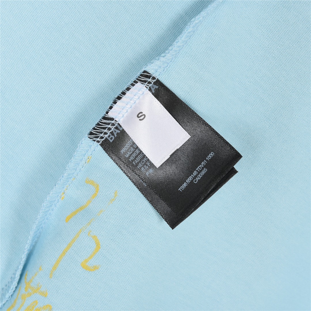 Balenciaga/巴黎世家 25ss 老爹鞋图案字母印花短袖T恤 黑色 白色 天蓝色 粉色-Chinese UA Cheap High Quatity Brand Clothes Bags handbags Sneakers wholesale wholesaler seller from China Factory suppliers Fashion Clothing Shoes best Quality Beautiful Price Balenciaga/巴黎世家 25ss 老爹鞋图案字母印花短袖T恤 黑色 白色 天蓝色 粉色