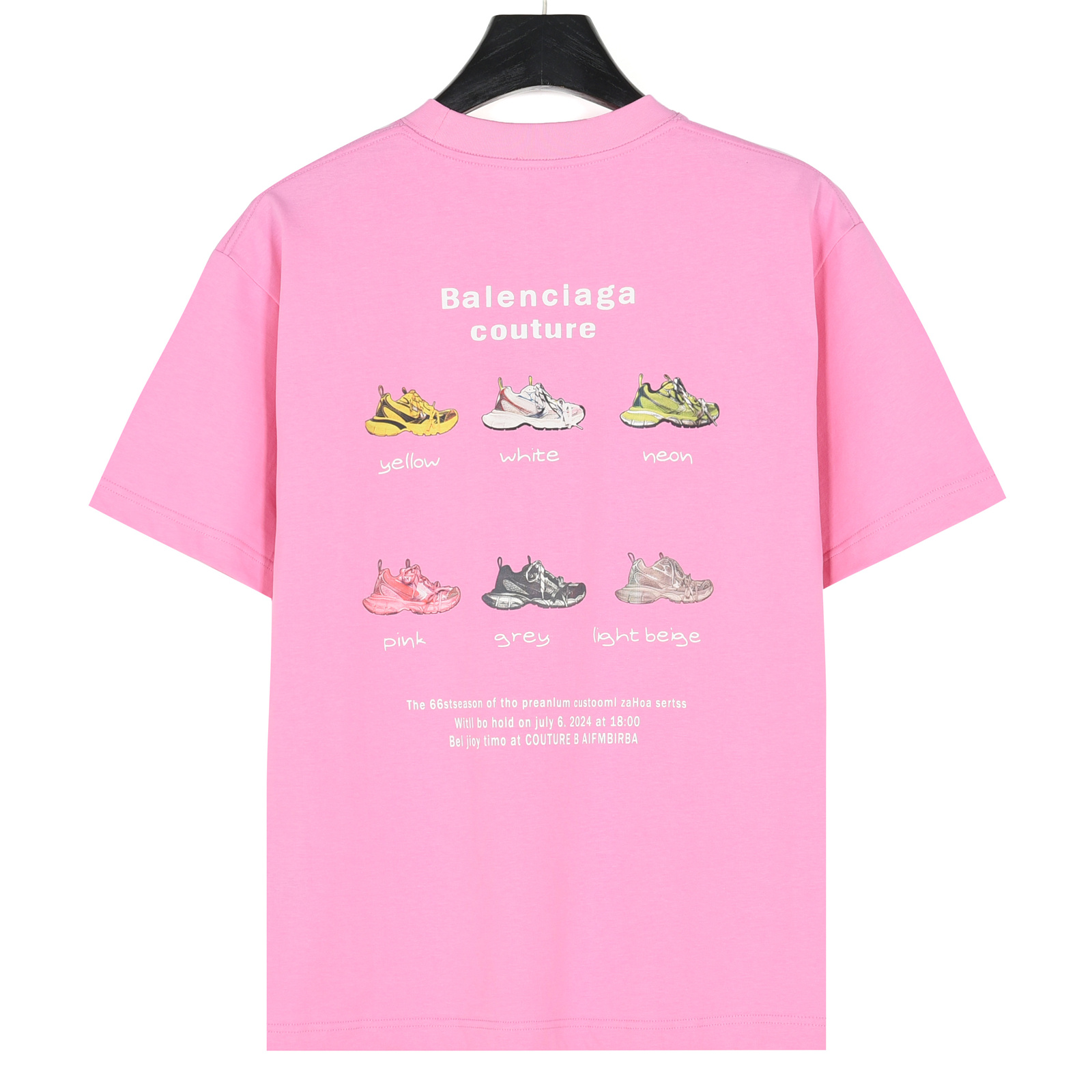 Balenciaga/巴黎世家 25ss 老爹鞋图案字母印花短袖T恤