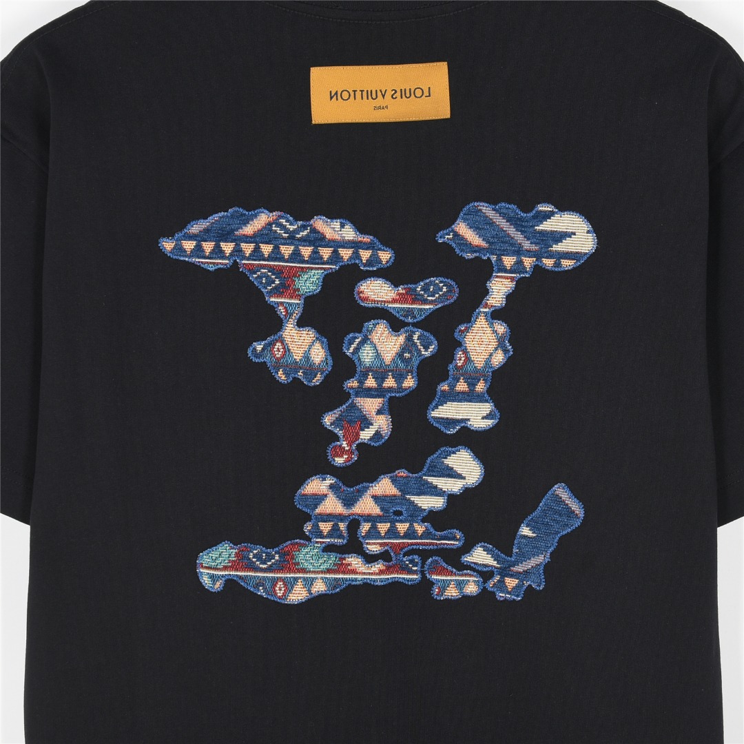 Louis Vuitton/路易威登 25ss 后背织锦云朵logo贴布刺绣短袖T恤