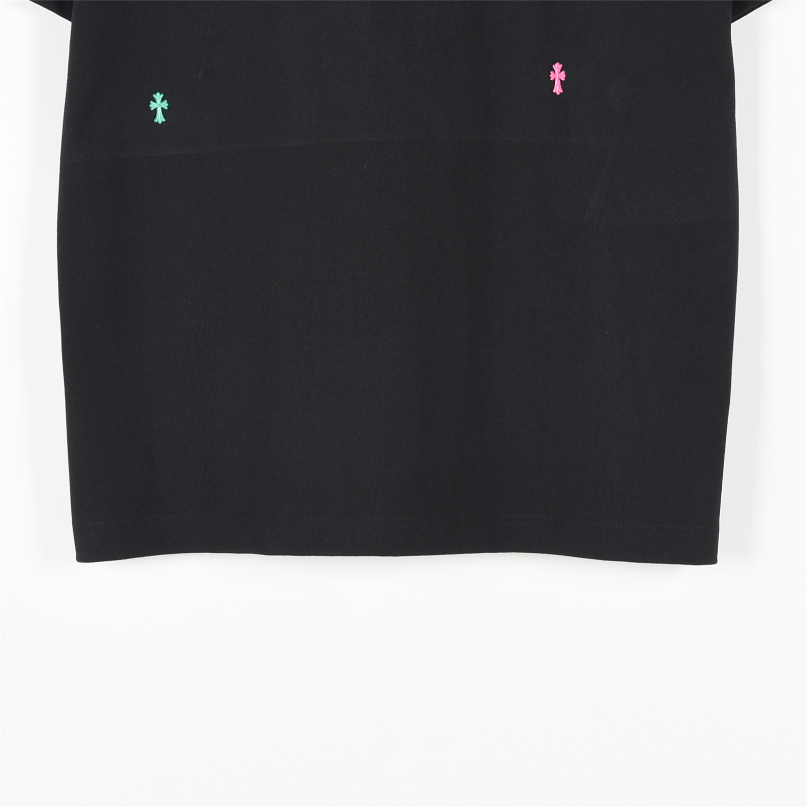 Chrome Hearts/克罗心 25ss 彩色铆钉十字架镶嵌短袖T恤白色 黑色