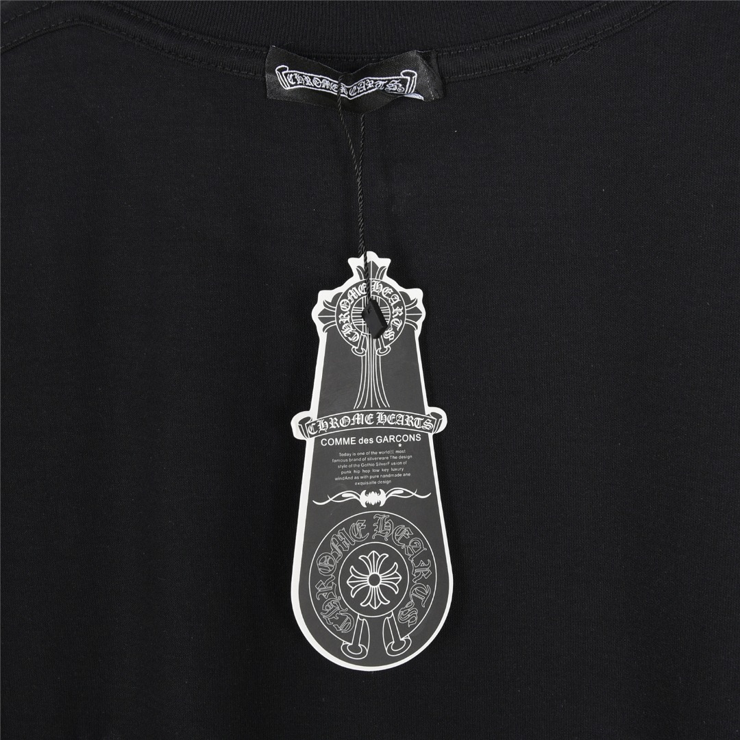 Chrome Hearts/克罗心 25ss 彩色铆钉十字架镶嵌短袖T恤白色 黑色